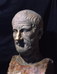 Repræsentation af den græske filosof Theophraste (372-287 f.Kr.).