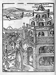 Liberal Arts: Grammar - in "" Philosophical Daisy"" af Gregor Reisch (1467-1525). balle