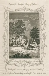 Begravelse af pestens ofre, Holywell Mount, Shoreditch, London, 1665 c slutningen af det 18. århundrede