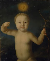Portræt af Tsarevich Peter Petrovich af Rusland 1715-1719 som Amor, 1772