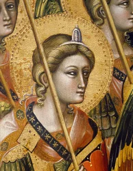 Englehierarkier, af Guariento di Arpo (aktiv 1338, død 1367 eller 1370), tempera på panel. Detaljer.