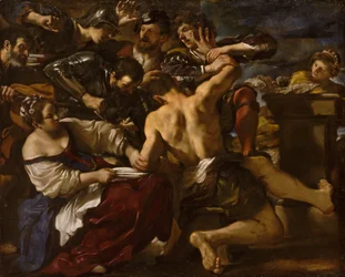 Samson fanget af filistrene, 1619