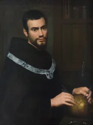 Portræt af en ung munk (olie på lærred)