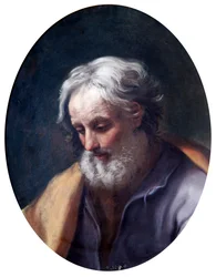 Head of St Joseph (olie på lærred)
