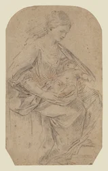 Fødselskirken (recto); kvinde med turban (verso)