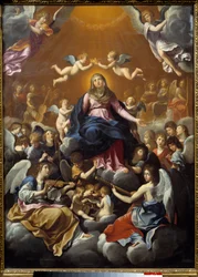 Jomfruens kroning. Maleri af Guido Reni, kaldet Il Guido (1575-1642)