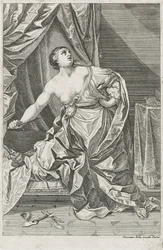 Lucretias død, ca. 1700-50 muligvis Antonio Billy (aktiv første halvdel af 1700-tallet) (radering på papir)