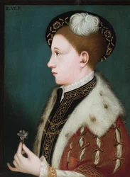 Portræt af Edward VI (olie på lærred)