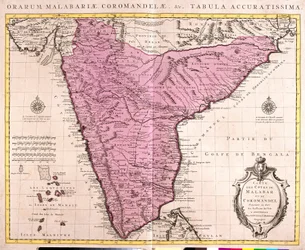 Kort over Coromandel og Malabar (Indien) (radering