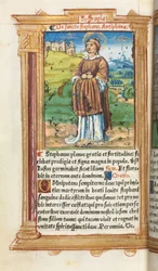 Trykt tidebog (brug af Rom): fol. 100v, St. Stephen