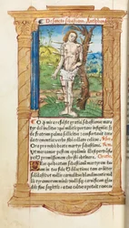 Trykt tidebog (brug af Rom): fol. 102v, Skt. Sebastian
