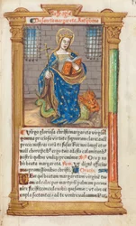 Trykt tidebog (brug af Rom): fol. 110r, Skt. Margaretha