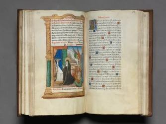 Trykt tidebog (brug af Rom): bl. 85r, dominikansk nonne
