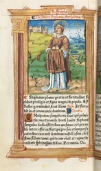 Trykt Timebog Brug af Rom: fol. 100v, St. Stephen, 1510.