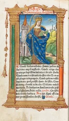 Trykt Timebog Brug af Rom: fol. 110v, St. Barbara, 1510.