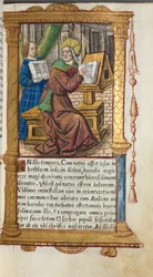 Trykt Timebog Brug af Rom: fol. 19r, St. Matthæus, 1510.