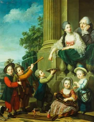 Et gruppeportræt af familien Perceval
