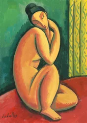 Modigliani nøgen, 2010 (gouache på papir)