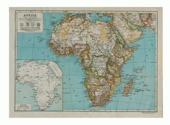 Kort over Afrika, c1910