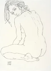 Feminin nøgen, genert