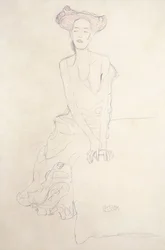 Aug Ruhubeit den unge kvinde, der forsørger sig selv med sine hænder, 1908