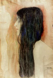 Pige med langt hår, 1898-99 (pastel på papir)