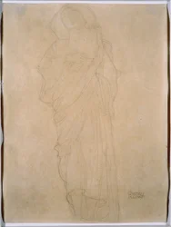 Studie af en kvinde til "Jurisprudence", ca. 1903 (grafit på papir)