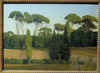 I Villa Borgheses haver. Maleri af Gustaf Wilhelm Palm (1810 - 1890) Ec. Sagsøgt.