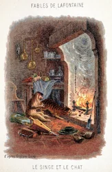 Fables de La Fontaine: Aben og katten, efter Gustave Doré.