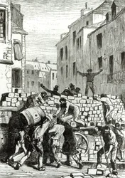 Barrikaden, illustration fra »Les Misérables« af Victor Hugo (1802-85)