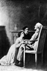 Jean Valjeans død, illustration fra «Les Misérables» af Victor Hugo (1802-85), 1862