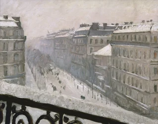 Boulevard Haussmann i sneen, 1879 eller 1881