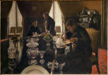 Diner - Middag på rue Miromesnil, Caillebotte-familiens hjem (olie på lærred)
