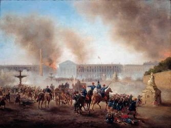 Kommune i Paris: "" scener med rimeutes på Place de la Concorde"" Maleri af Gustave Boulanger (1824-1888) Søn. 0,49x0,64 m Paris, Musee Carnavalet.