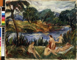 "Women at the river" (Women at the river) Maleri af Gustave Colin (1829-1910) Olie på lærred. Ekspressionisme. Mikalojus Konstantinas Ciurlionis Fine Arts Museum, Kaunas, Litauen