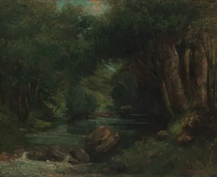 En bæk i skoven, ca. 1868-77.