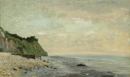 Cliffs on the Sea Coast: Small Beach, Sunrise Cliff on the Sea Coast, set Small Beach...