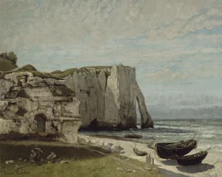 Klipperne ved Etretat efter stormen