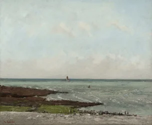 Vasketøjer ved lavvande, Étretat, 1866 eller 1869