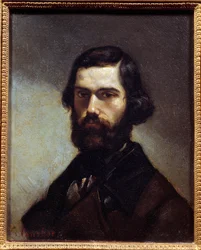 Portræt af Jules Valles (1832-1885) forfatter, journalist og politiker. Maleri af Gustave Courbet (1819-1877)