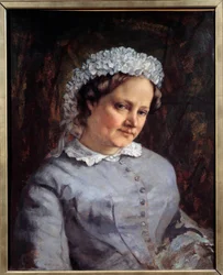 Portræt af Madame Proudhon (1822-1900), hustru til den franske filosof og sociolog Pierre Joseph Proudhon (1809-1865). Maleri af Gustave Courbet (1819-1877), 1865. H. 0,73 x 0,59 m