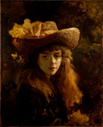 Portræt af pigemaleriet af Gustave Courbet (1819-1877) 1872 Dim. 73x60 cm Wien, Kunsthistorisches Museum, Neue Galerie in der Stallburg