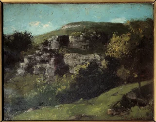 Rocks en Ornans. Maleri af Gustave Courbet (1819-1877)