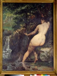 Kilden eller den badende ved kilden, maleri af Gustave Courbet (1819-1877), 1868, 1,28 x 0,97 m, Paris, Musée d