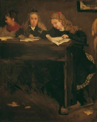 Tre skolepiger, 1860.