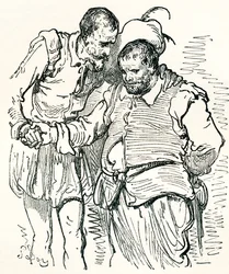 Efter en originaltegning af Gustave Dore af Don Quixote og Sancho Panza. Fra Life and Reminiscences of Gustave Dore, udgivet i 1885.