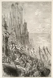 At the City of the Countess of the Fountain, fra Stories of the Days of King Arthur af Charles Henry Hanson, pub.1898