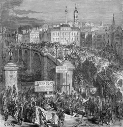 Travl scene på London Bridge, 1872.