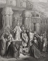Cyrus Restoring the Vessels of the Temple, illustration fra Dores 