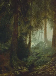 Hjorte i et skovlandskab